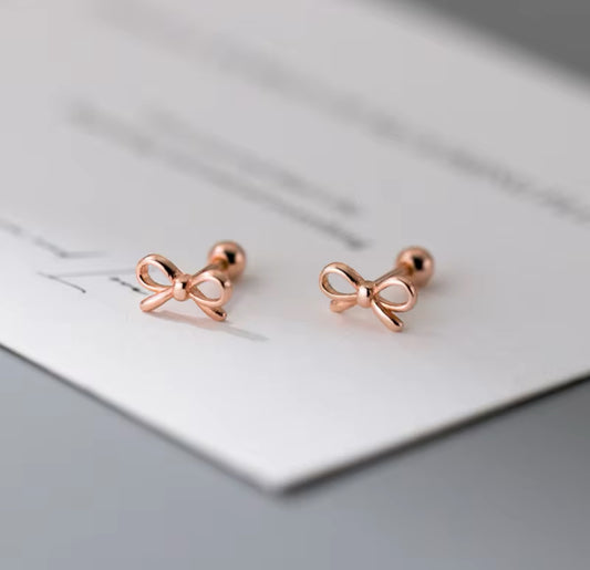 Bow (Rose Gold): screwback